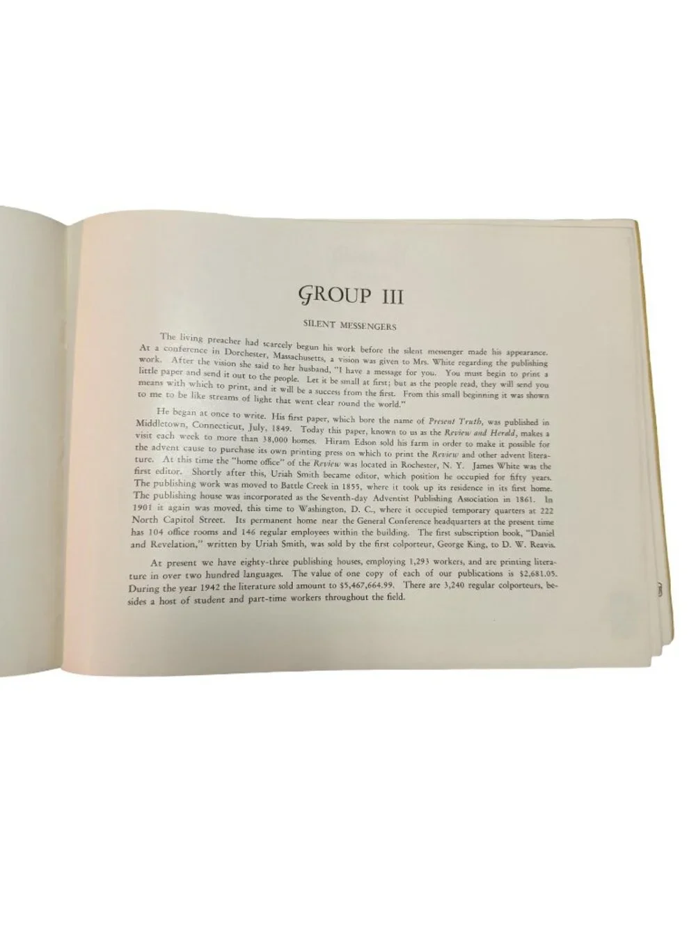 Album of Progress Sabbath School Investment Fund Centennial Anniversary 1844-194